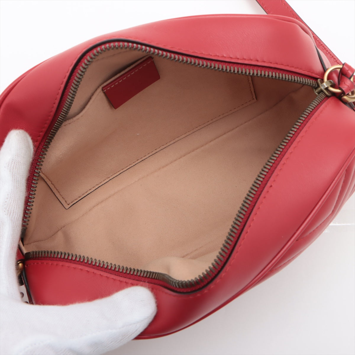 Gucci Red Leather GG Marmont Small Shoulder Bag [Clearance Sale]