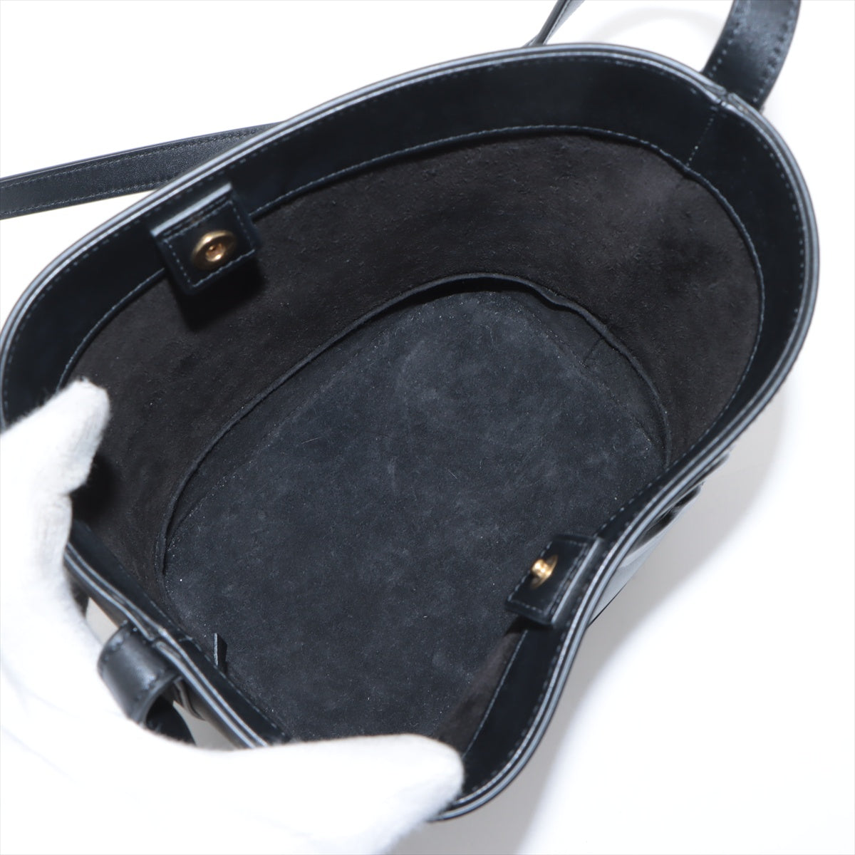 Celine Black Leather Triomphe Small Bucket Bag [Clearance Sale]