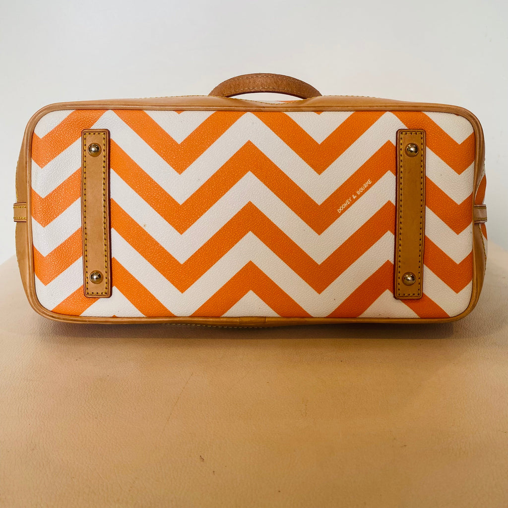 DOONEY & BOURKE Orange/White Chevron Tote