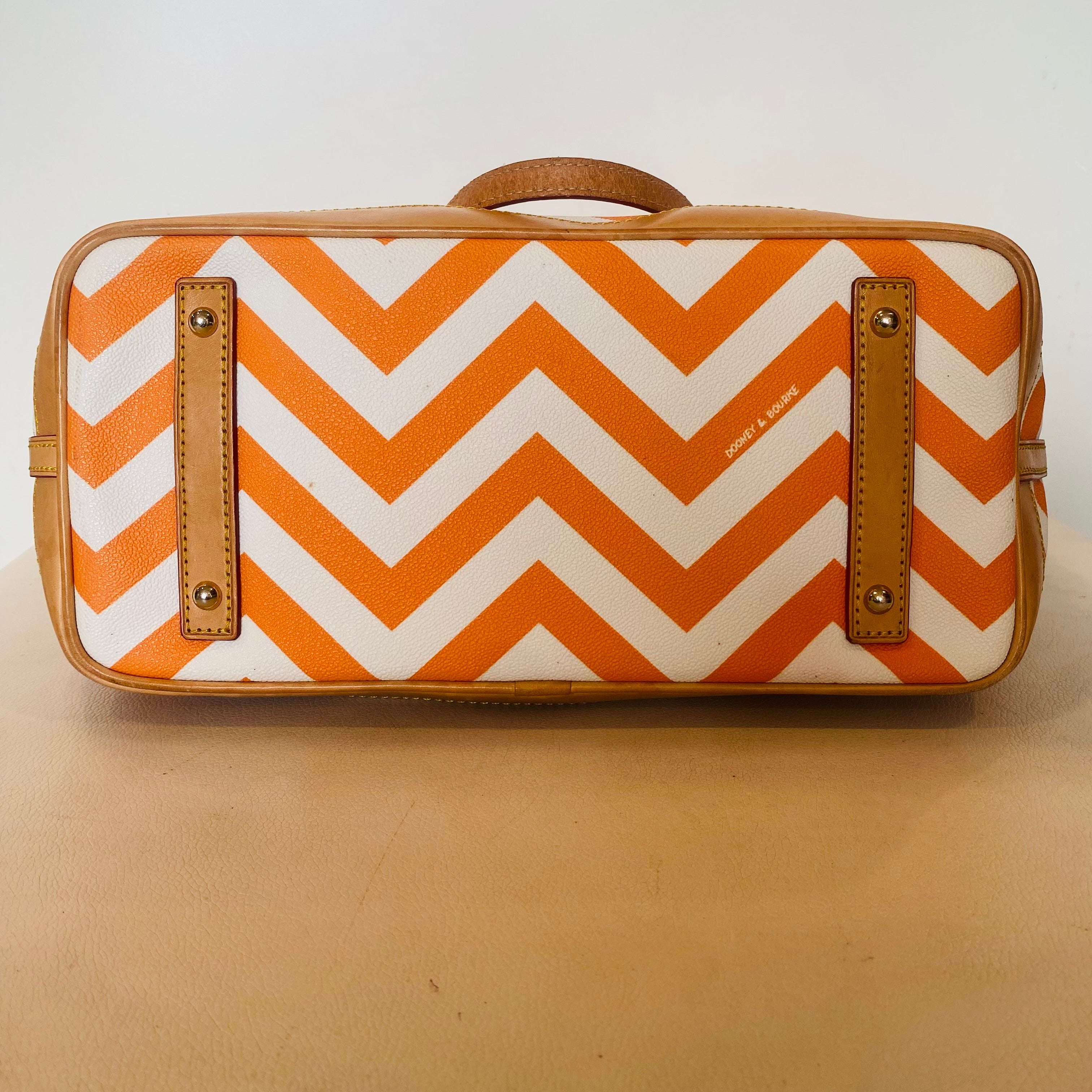 DOONEY & BOURKE Orange/White Chevron Tote