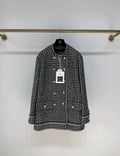 Chanel 25C black & white tweed round coat