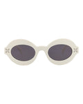 Alaia Womens Round/Oval Ivory Ivory Grey Fashion Designer Eyewear