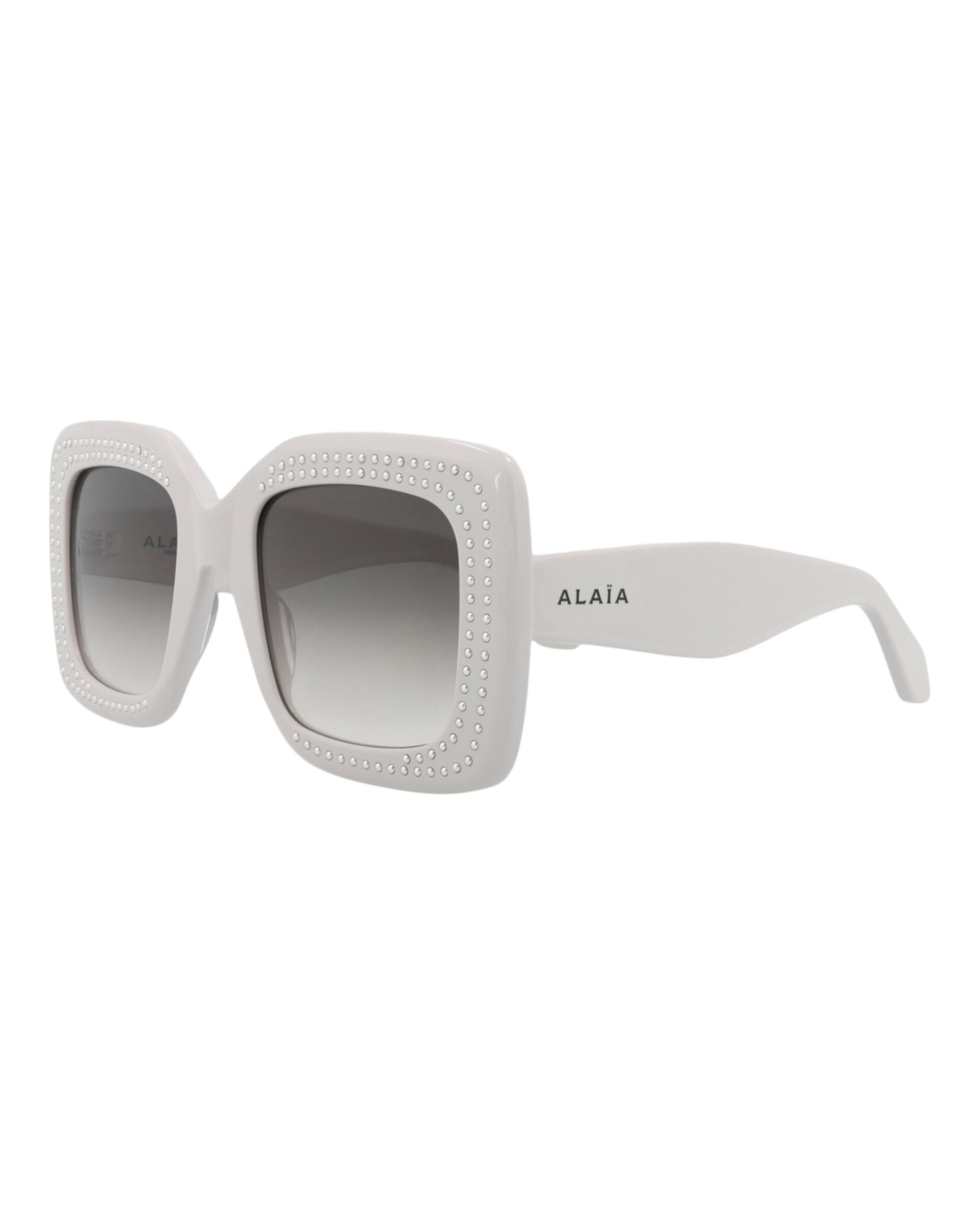Alaia Womens Square/Rectangle Grey Grey Grey Fashion Designer Eyewear