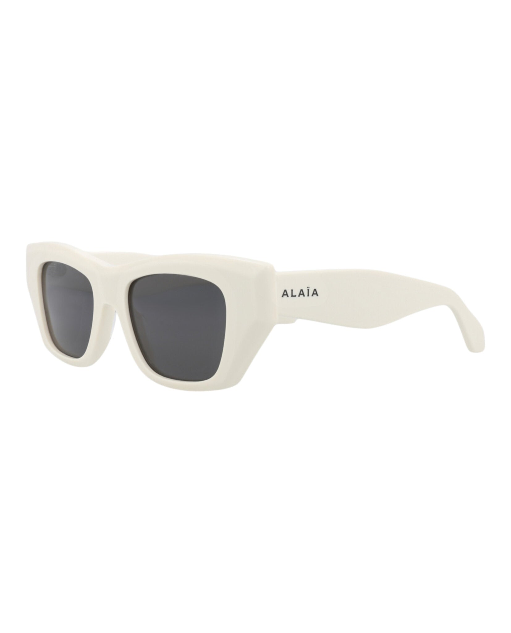 Alaia Womens Square/Rectangle White White Grey Fashion Designer Eyewear