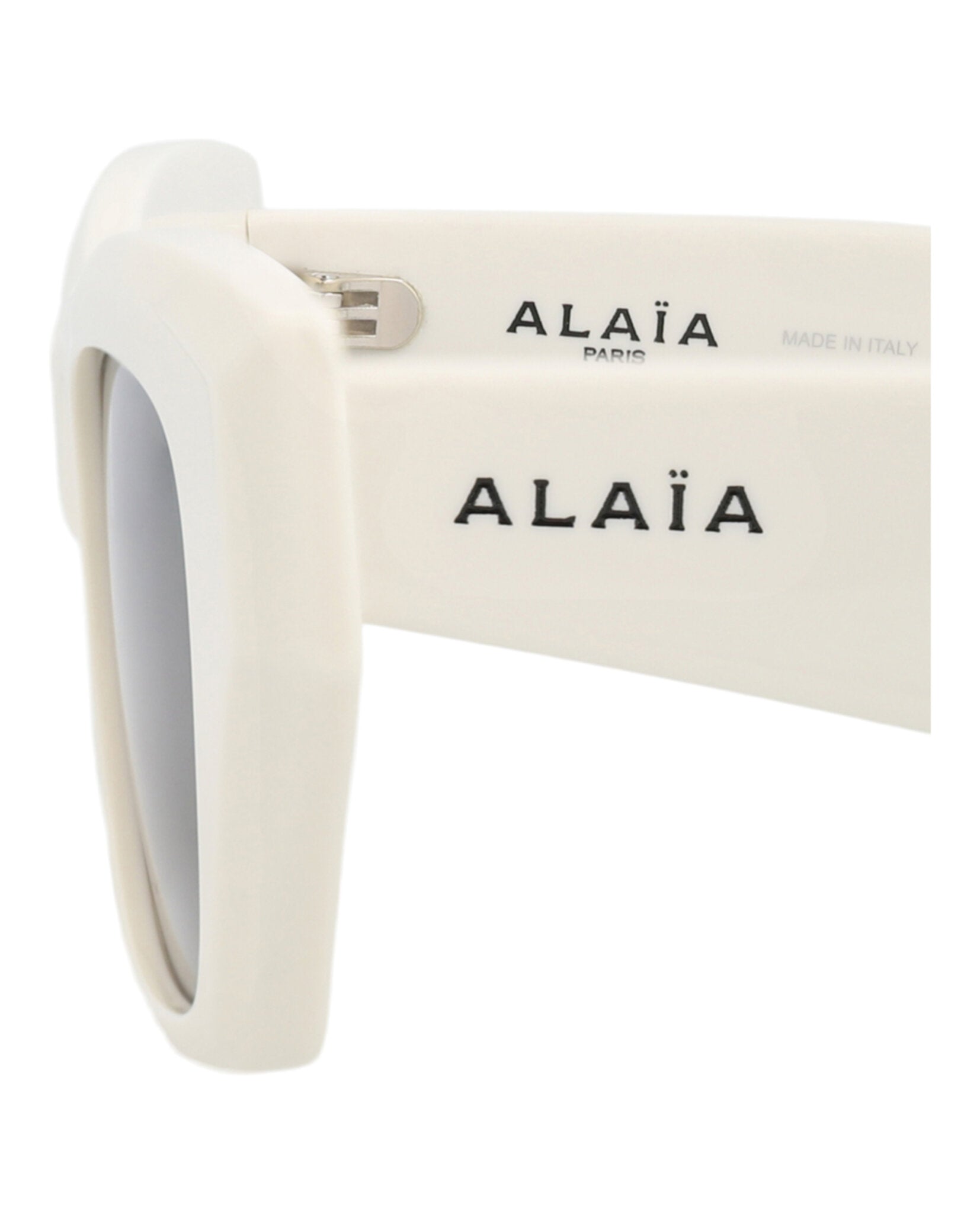 Alaia Womens Square/Rectangle White White Grey Fashion Designer Eyewear