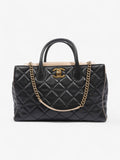 Chanel Portobello Tote Black / Beige Lambskin Leather Small