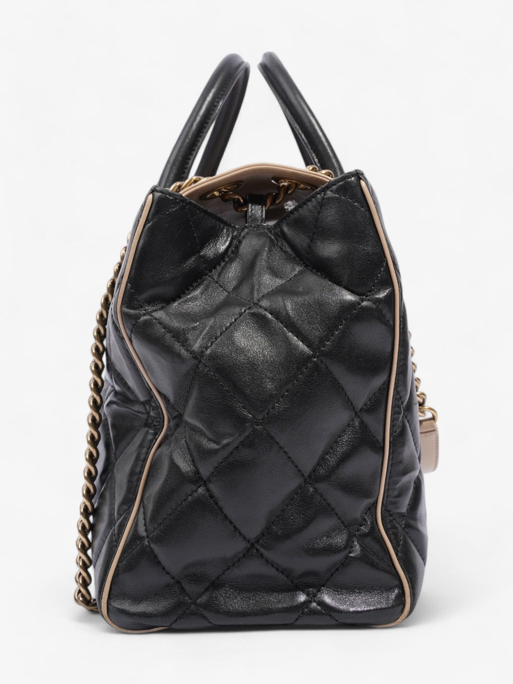 Chanel Portobello Tote Black / Beige Lambskin Leather Small