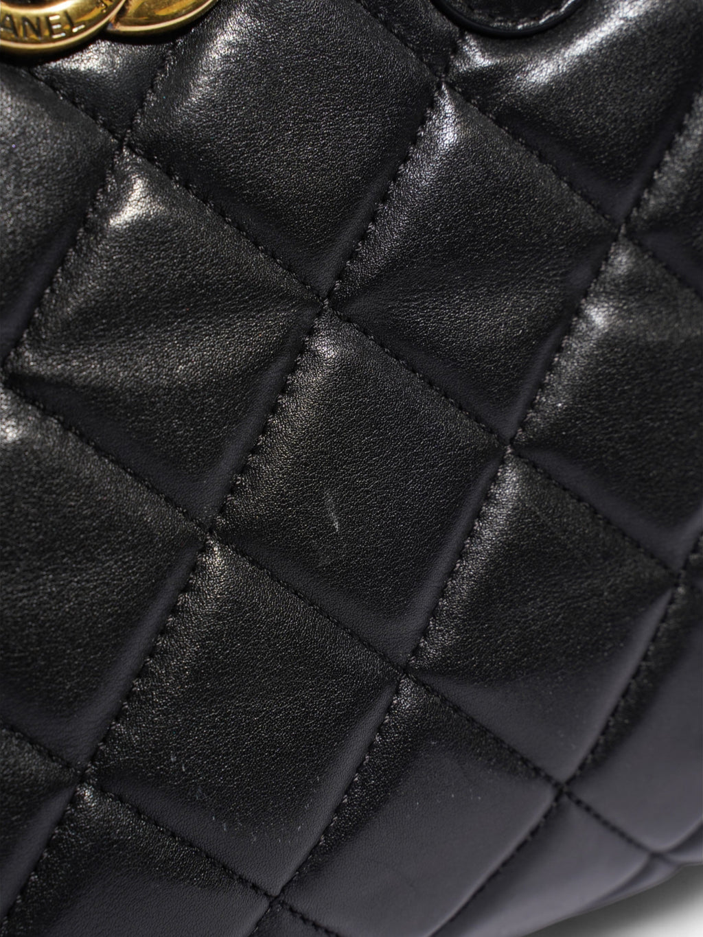 Chanel Portobello Tote Black / Beige Lambskin Leather Small