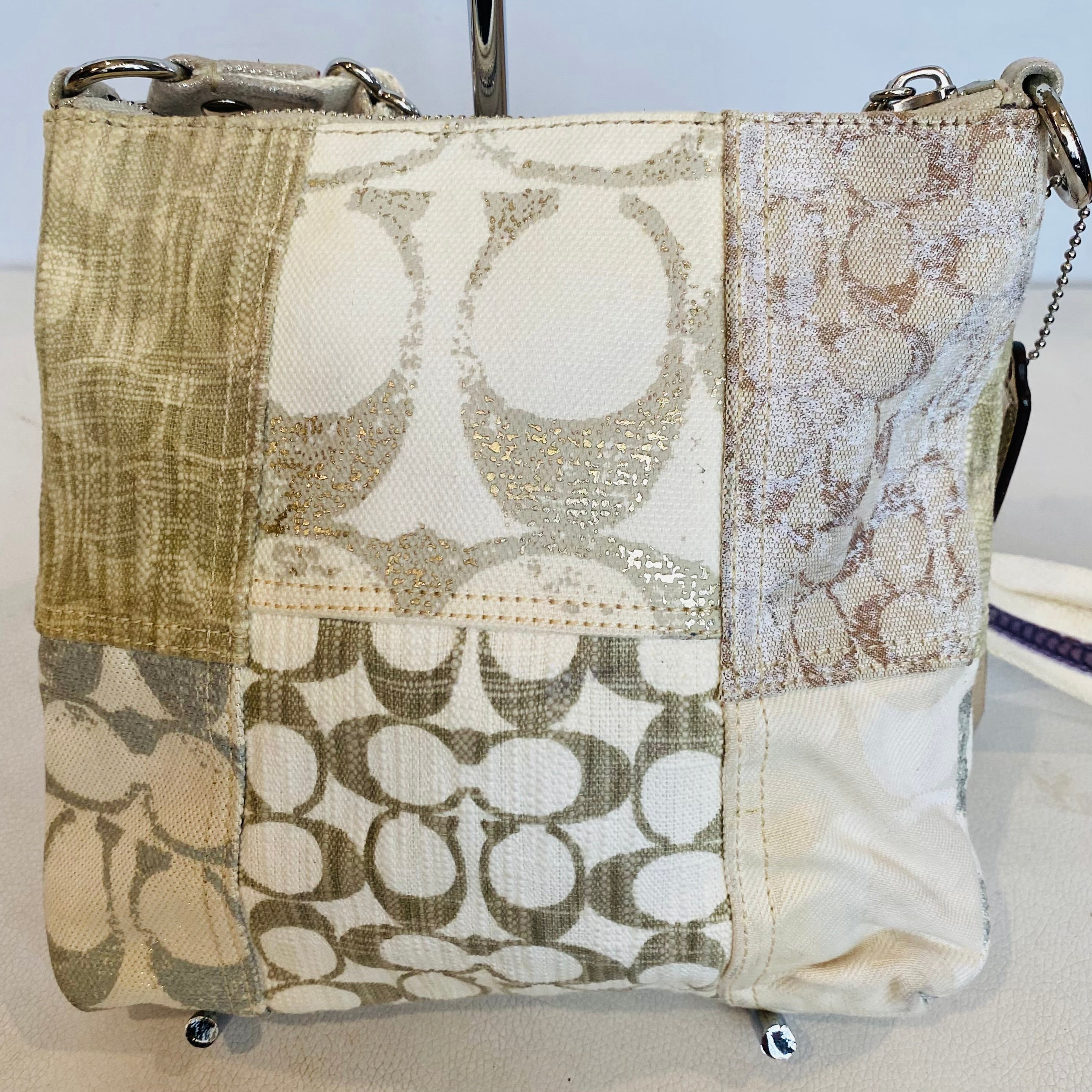 COACH Poppy Patchwork Crossbody Gold/Neutral