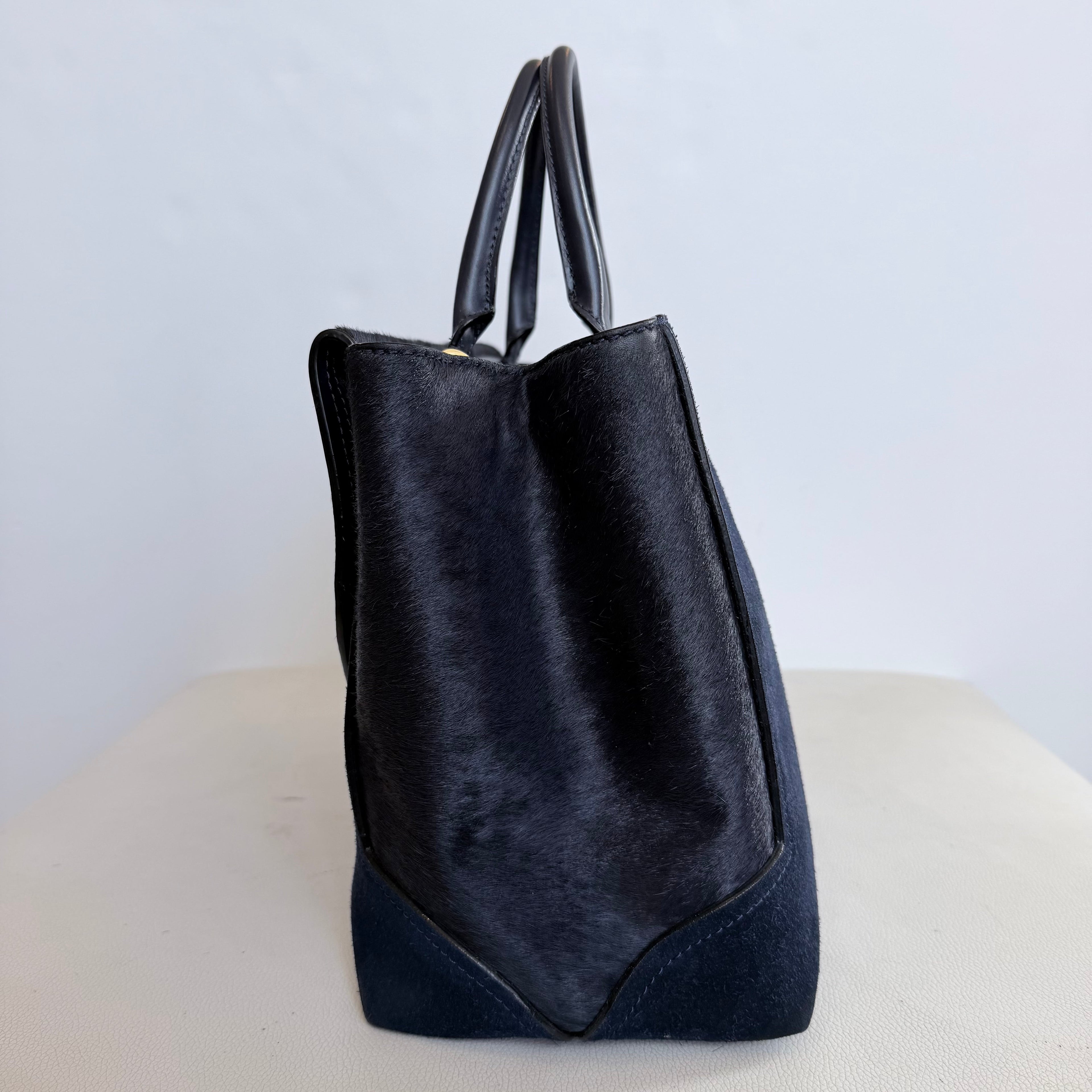KATE SPADE TAIDEN Calf-Hair Tote Handbag in Midnight Blue NWOT