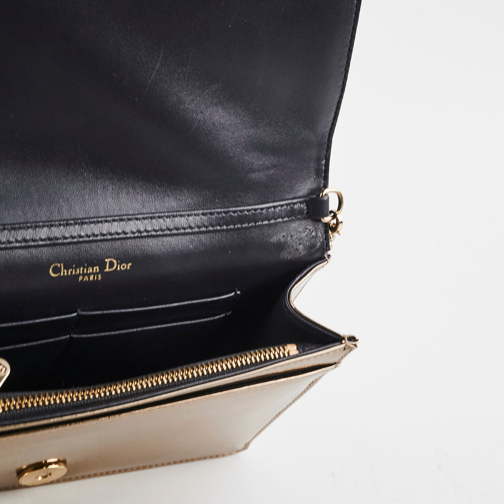 Christian Dior Diorama Wallet On Chain Gold WOC