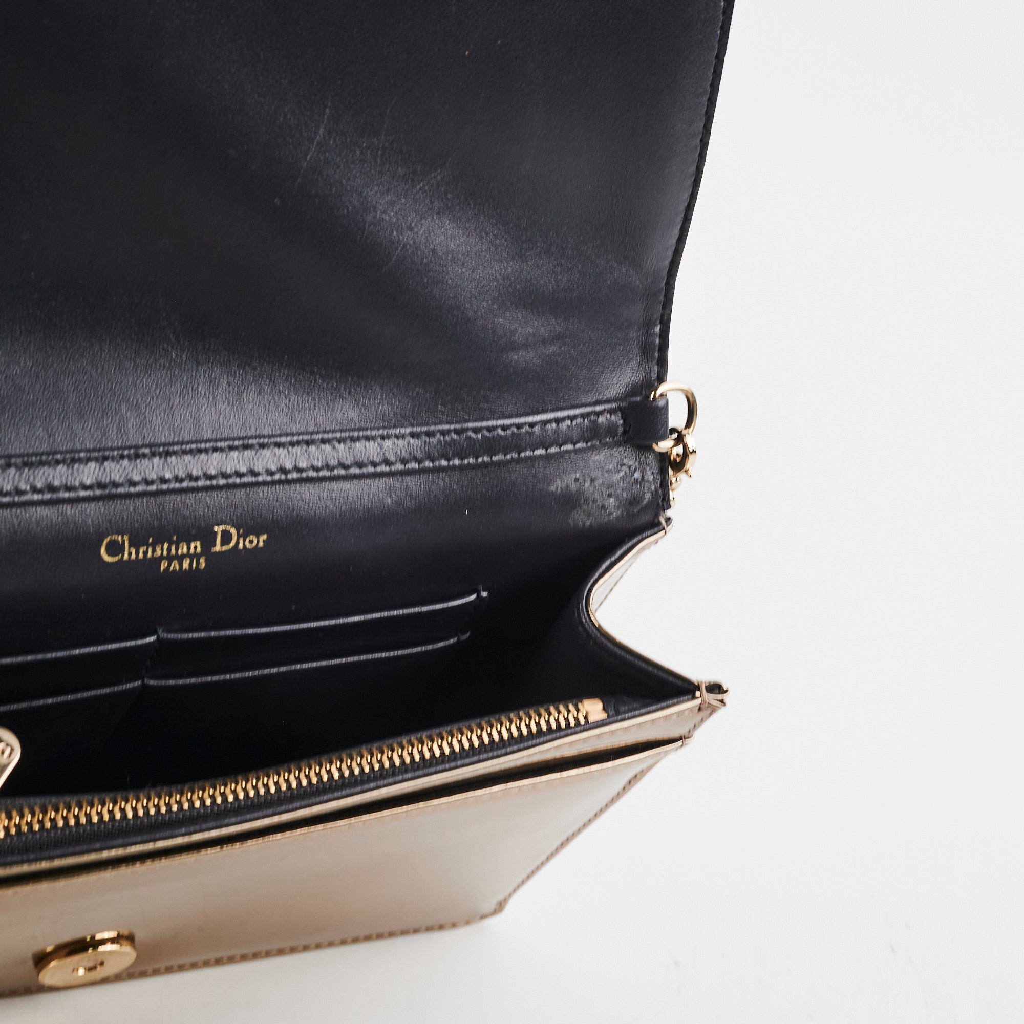 Christian Dior Diorama Wallet On Chain Gold WOC