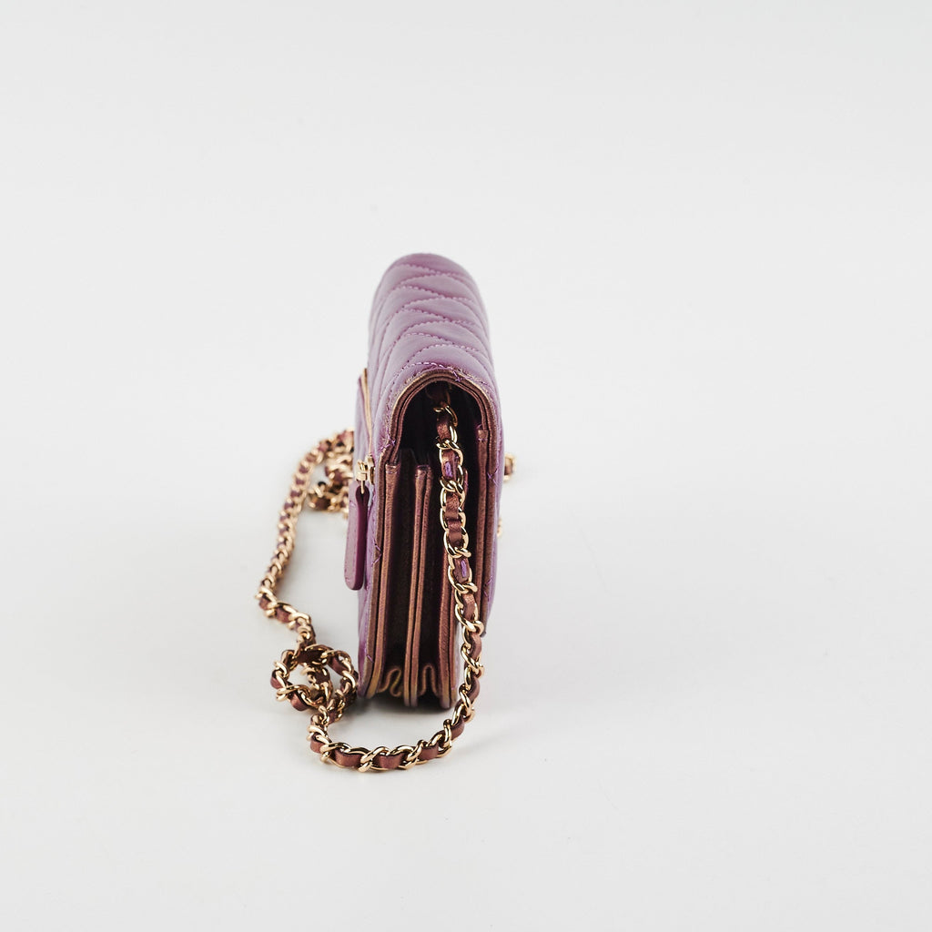 Chanel Mini Wallet On Chain WOC Purple
