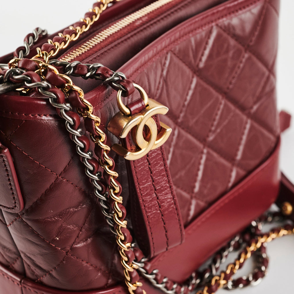 Chanel Small Gabrielle Dark Red