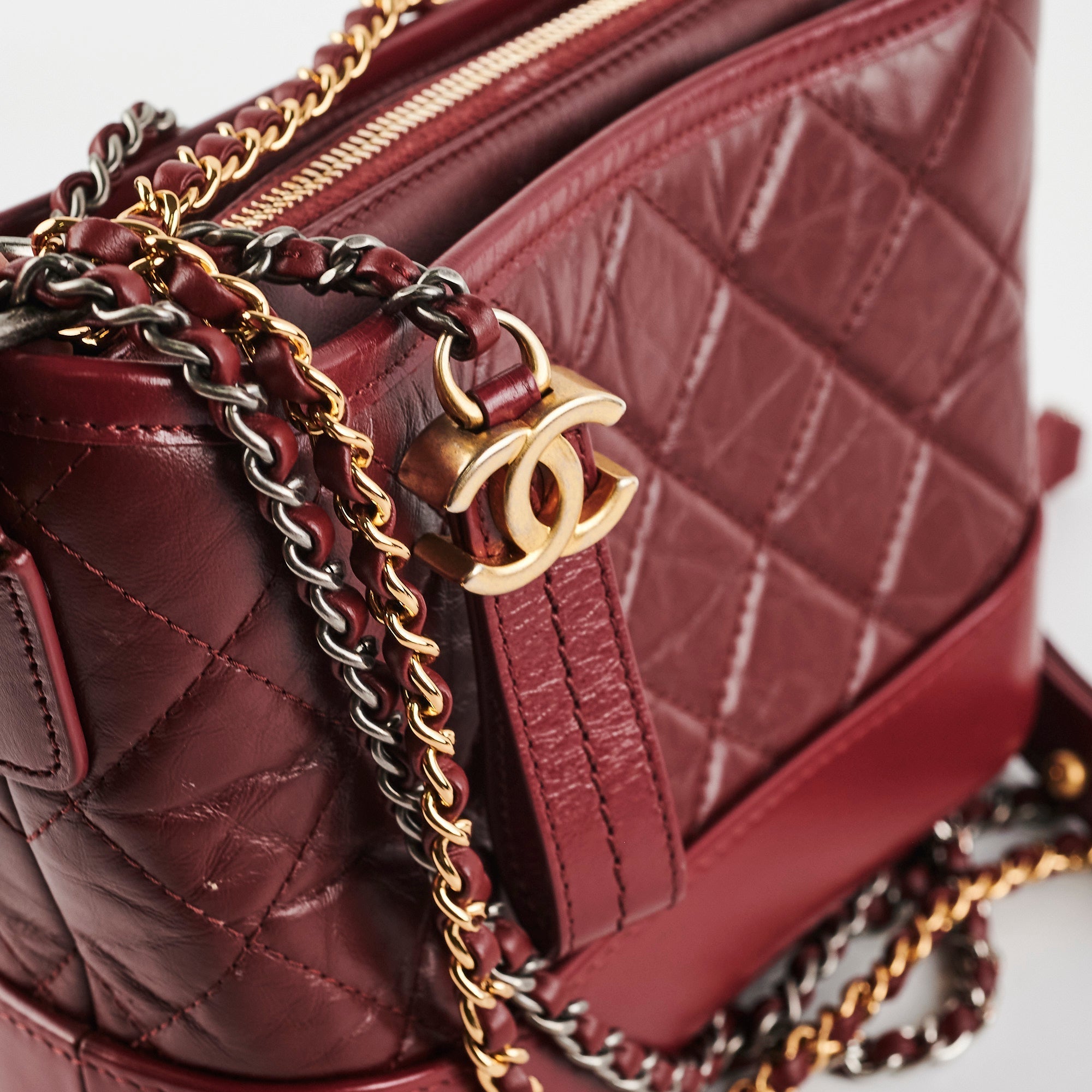 Chanel Small Gabrielle Dark Red