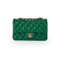 Chanel Caviar Mini Rectangular Emerald Green 18S