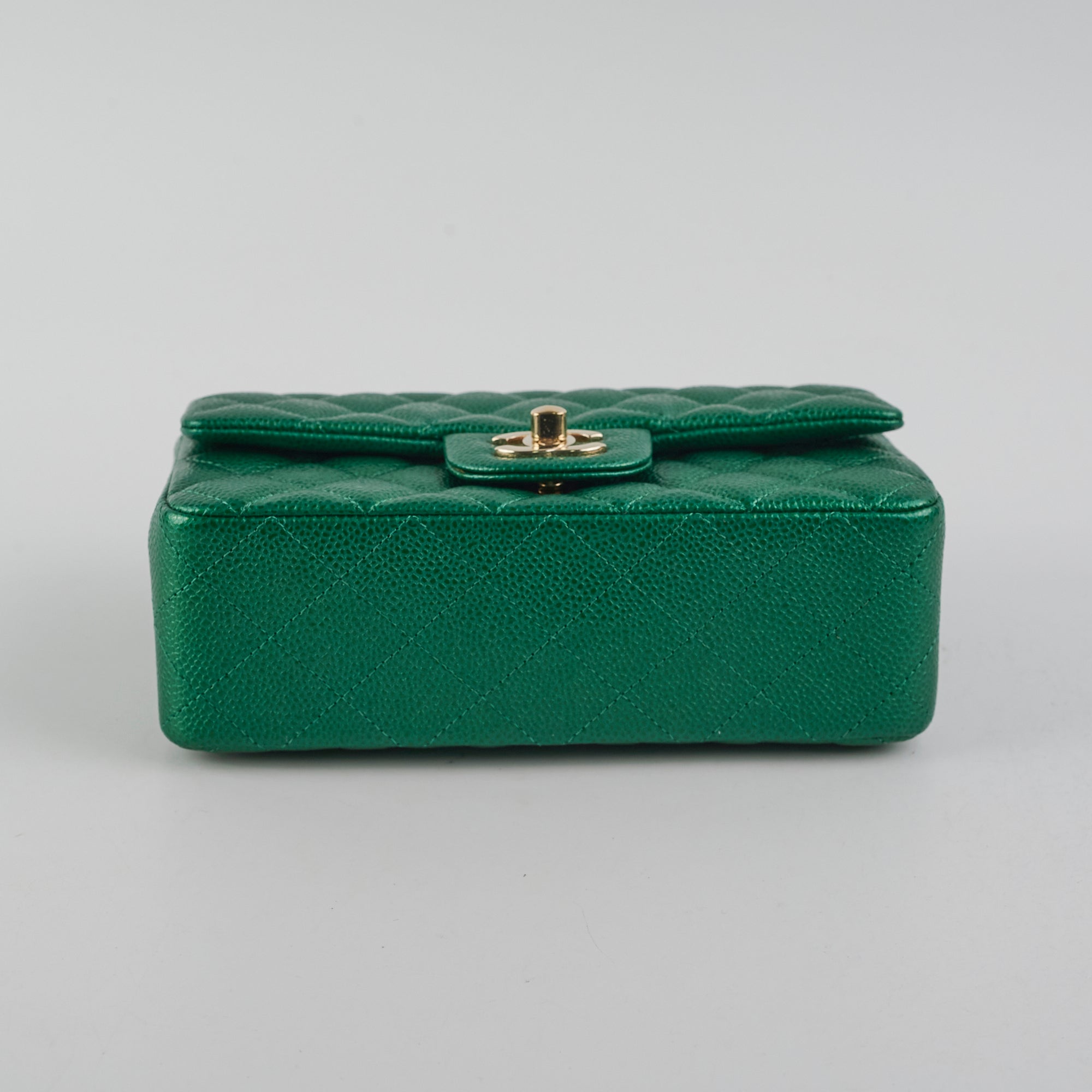 Chanel Caviar Mini Rectangular Emerald Green 18S