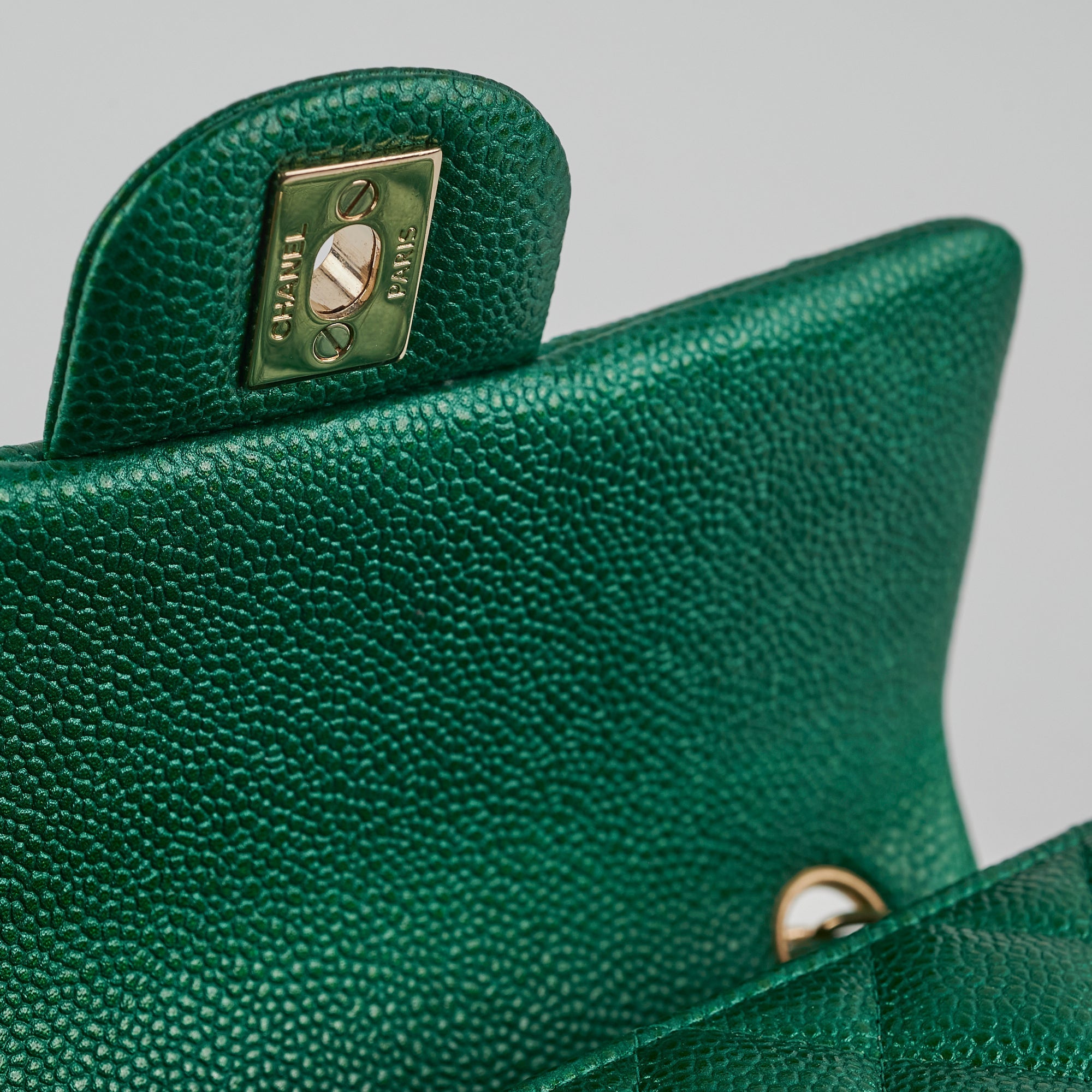 Chanel Caviar Mini Rectangular Emerald Green 18S