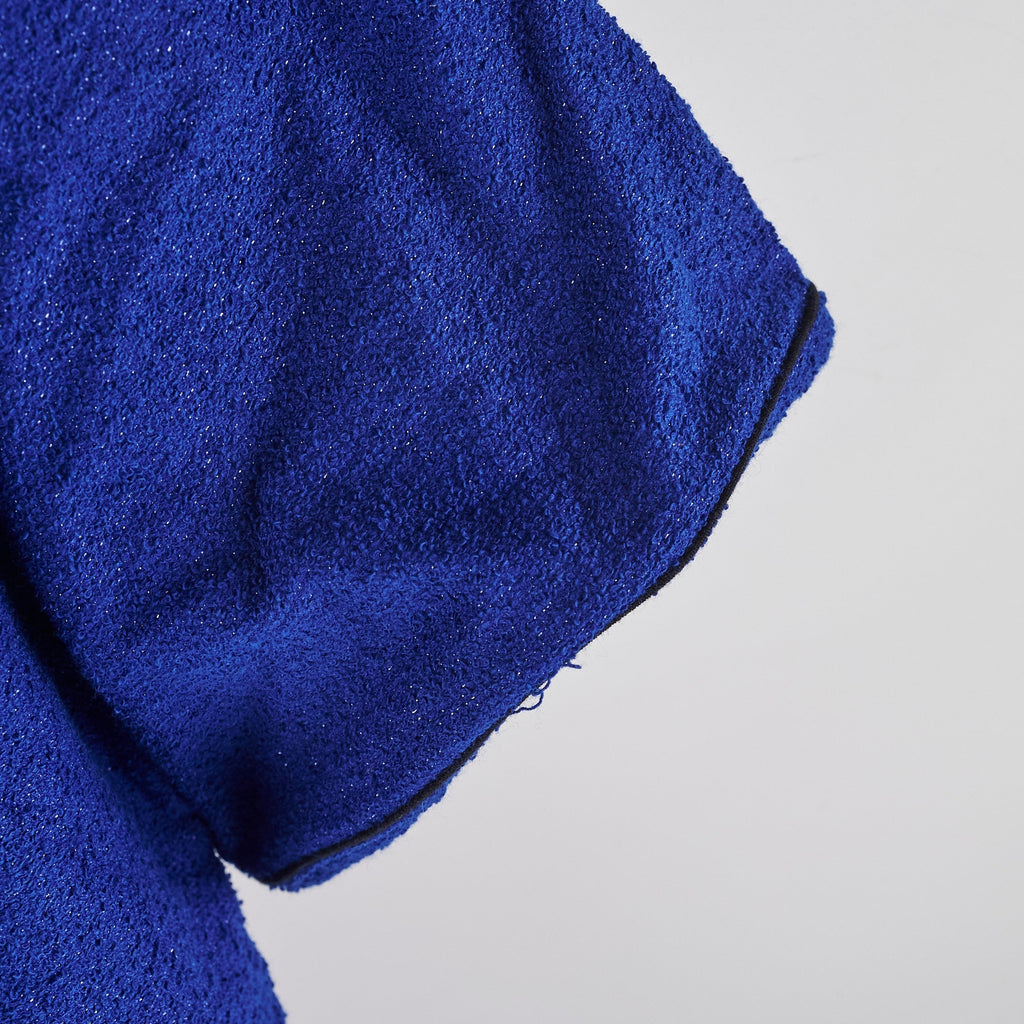Chanel Tee - Shirt Cotton Tweed Blue Size 36