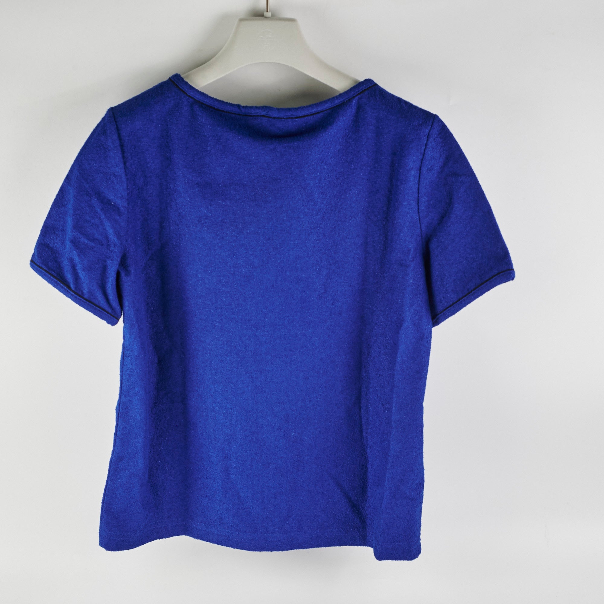 Chanel Tee - Shirt Cotton Tweed Blue Size 36