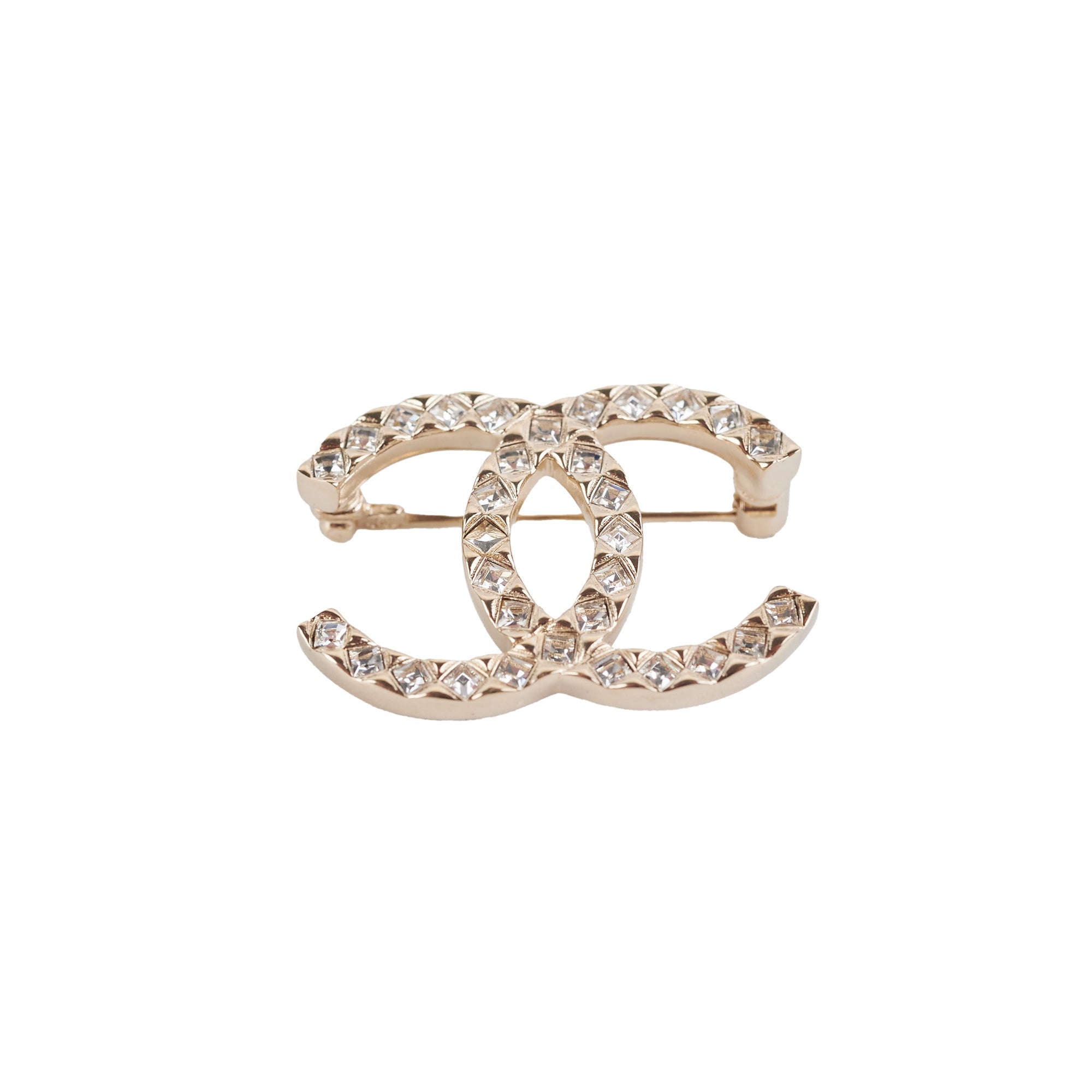 Chanel Rhinestone Brooch Gold Costume Jewellery