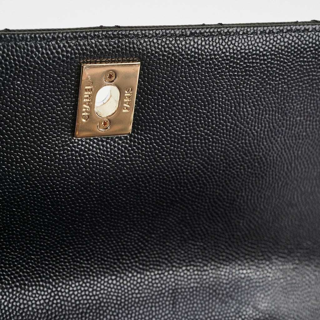 Chanel Small Coco Handle Caviar Black