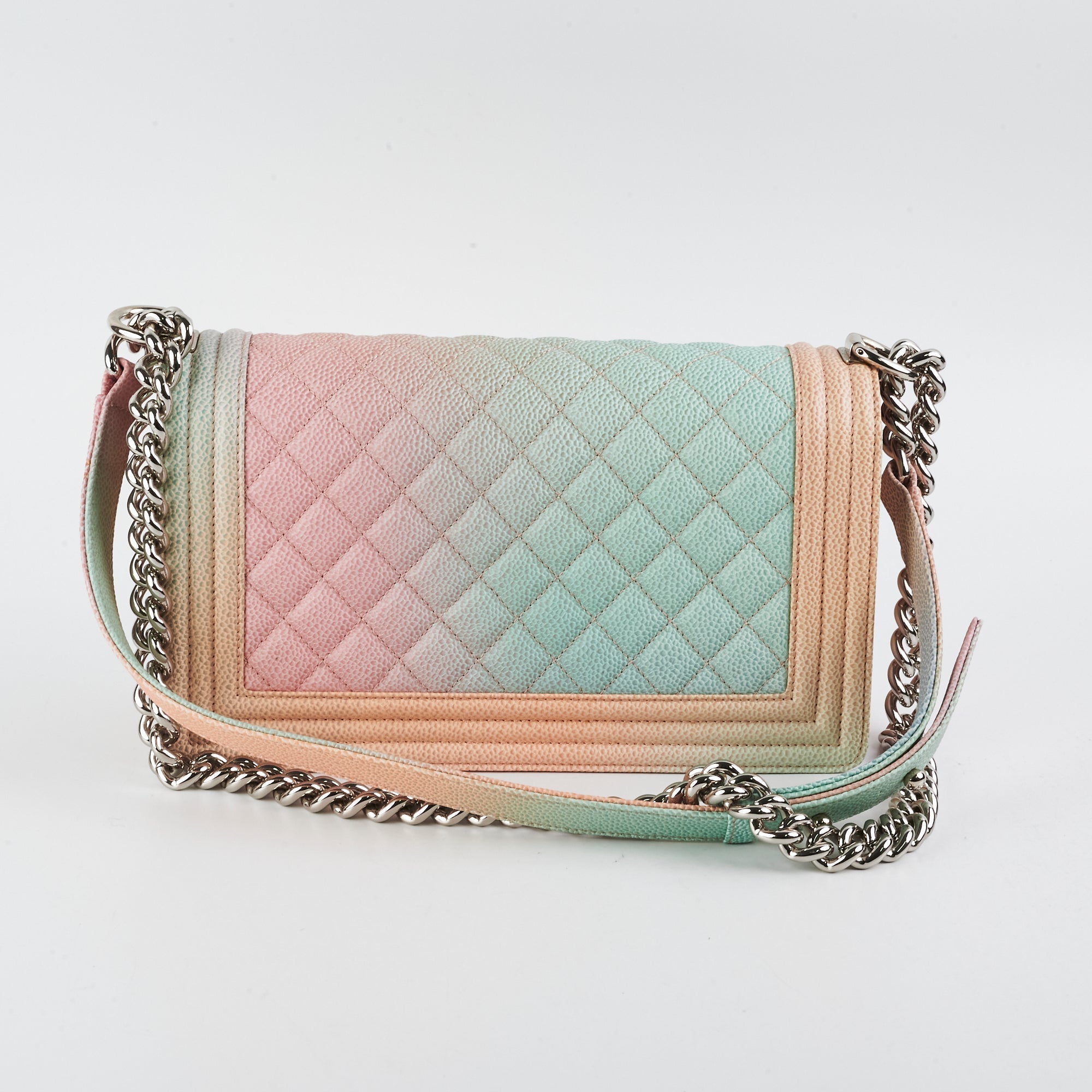 Chanel Caviar Old Medium Boy Rainbow