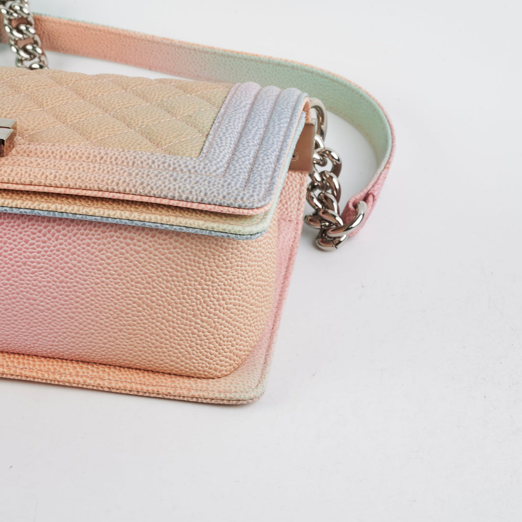 Chanel Caviar Old Medium Boy Rainbow