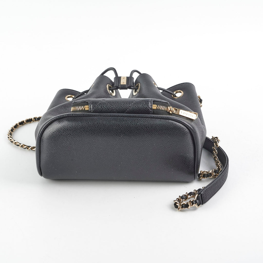 Chanel Drawstring Bucket Caviar Black