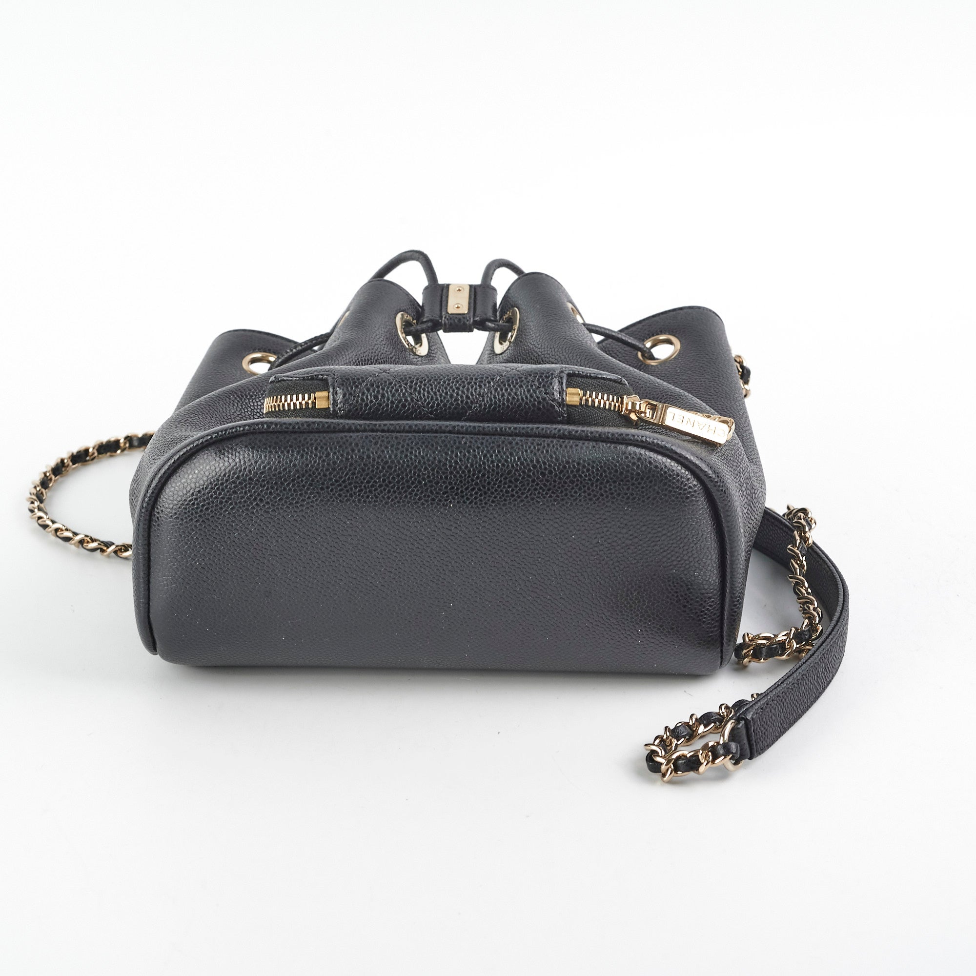 Chanel Drawstring Bucket Caviar Black