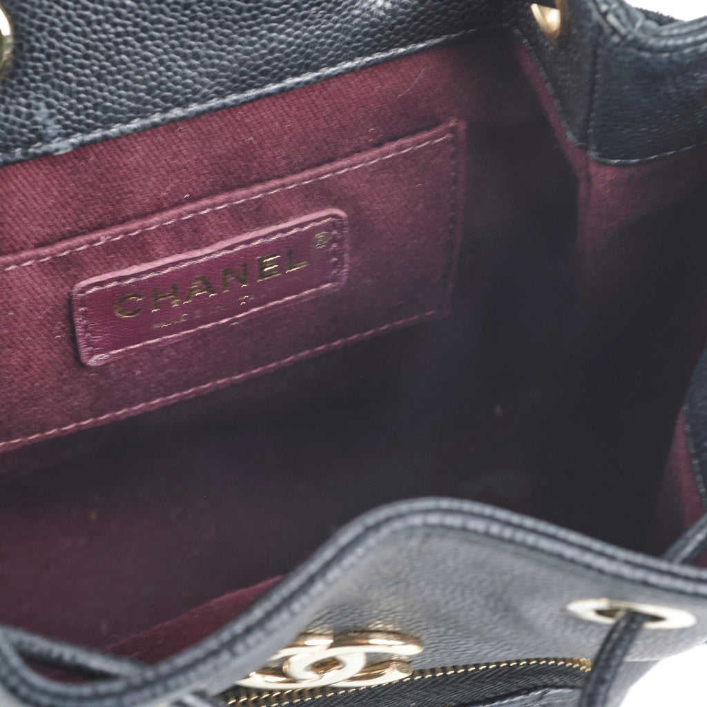 Chanel Drawstring Bucket Caviar Black