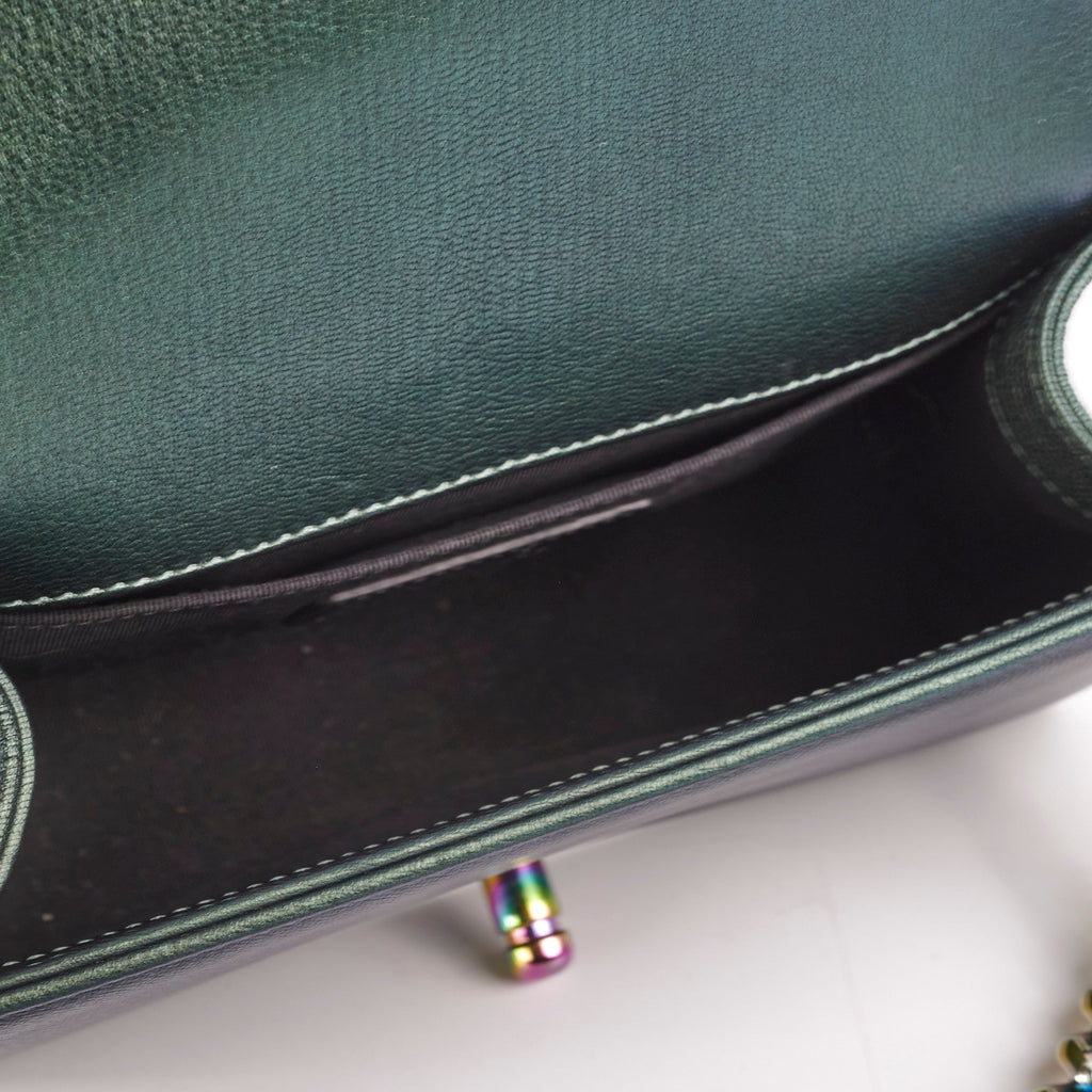 Chanel Small Iridescent Green Goatskin Boy