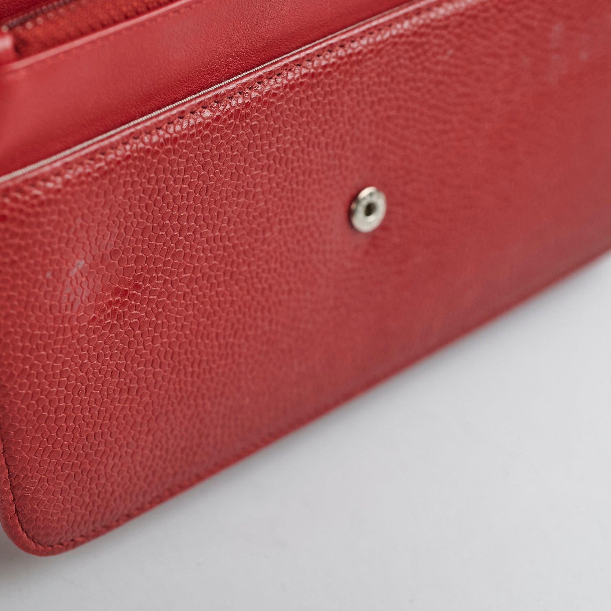 Chanel Coco Mark Caviar Red Wallet On Chain Woc
