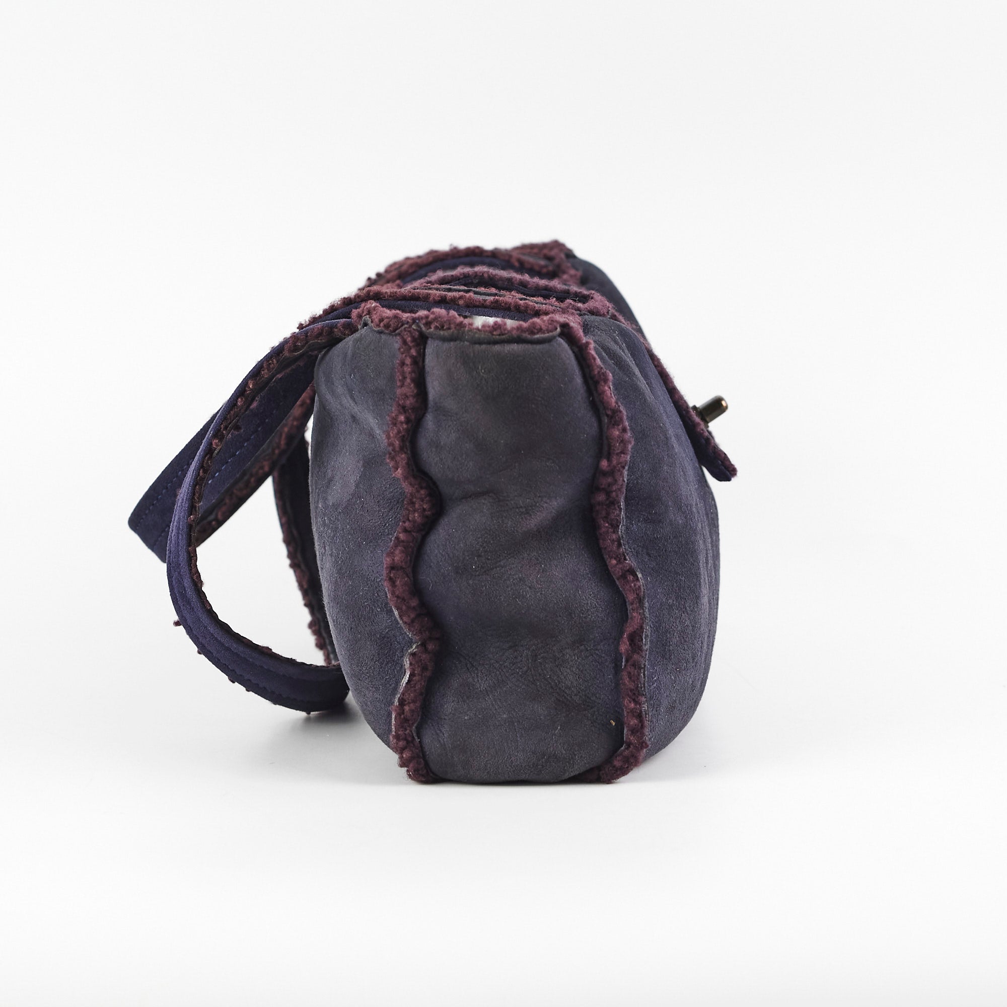Chanel Vintage Suede Tote Navy