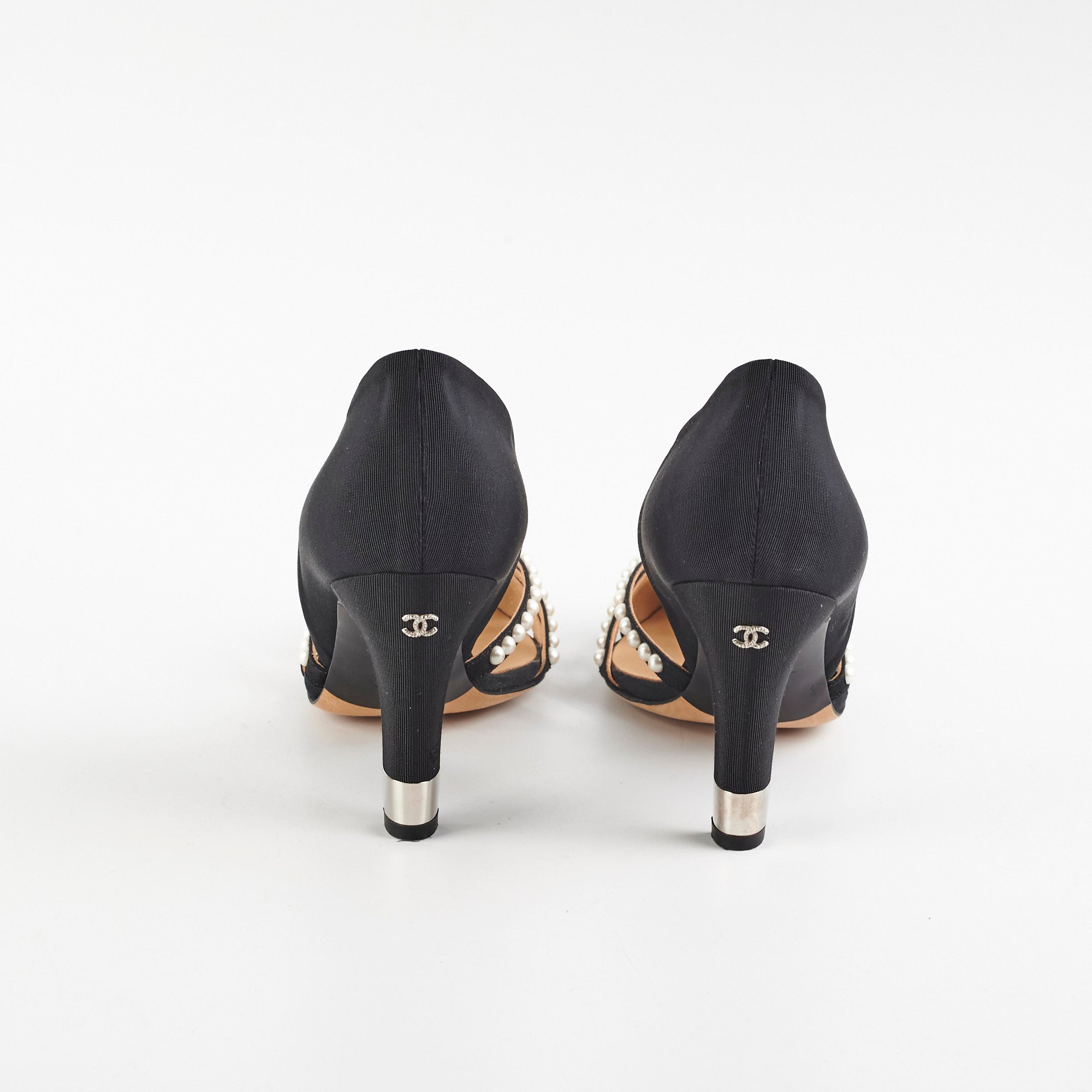 Chanel Pearl Heels Size 36 Black