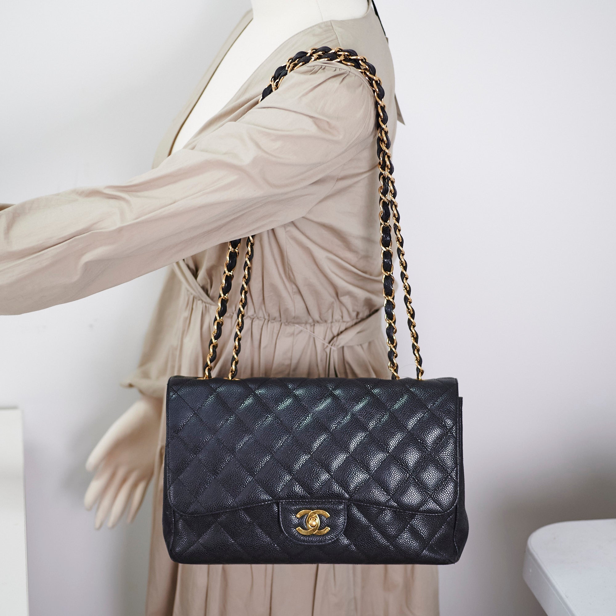 Chanel Jumbo Classic Single Flap Caviar Black