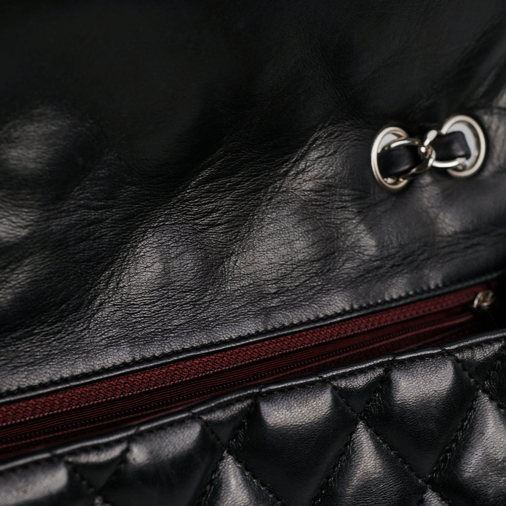 Chanel Black Jumbo Single Flap Black