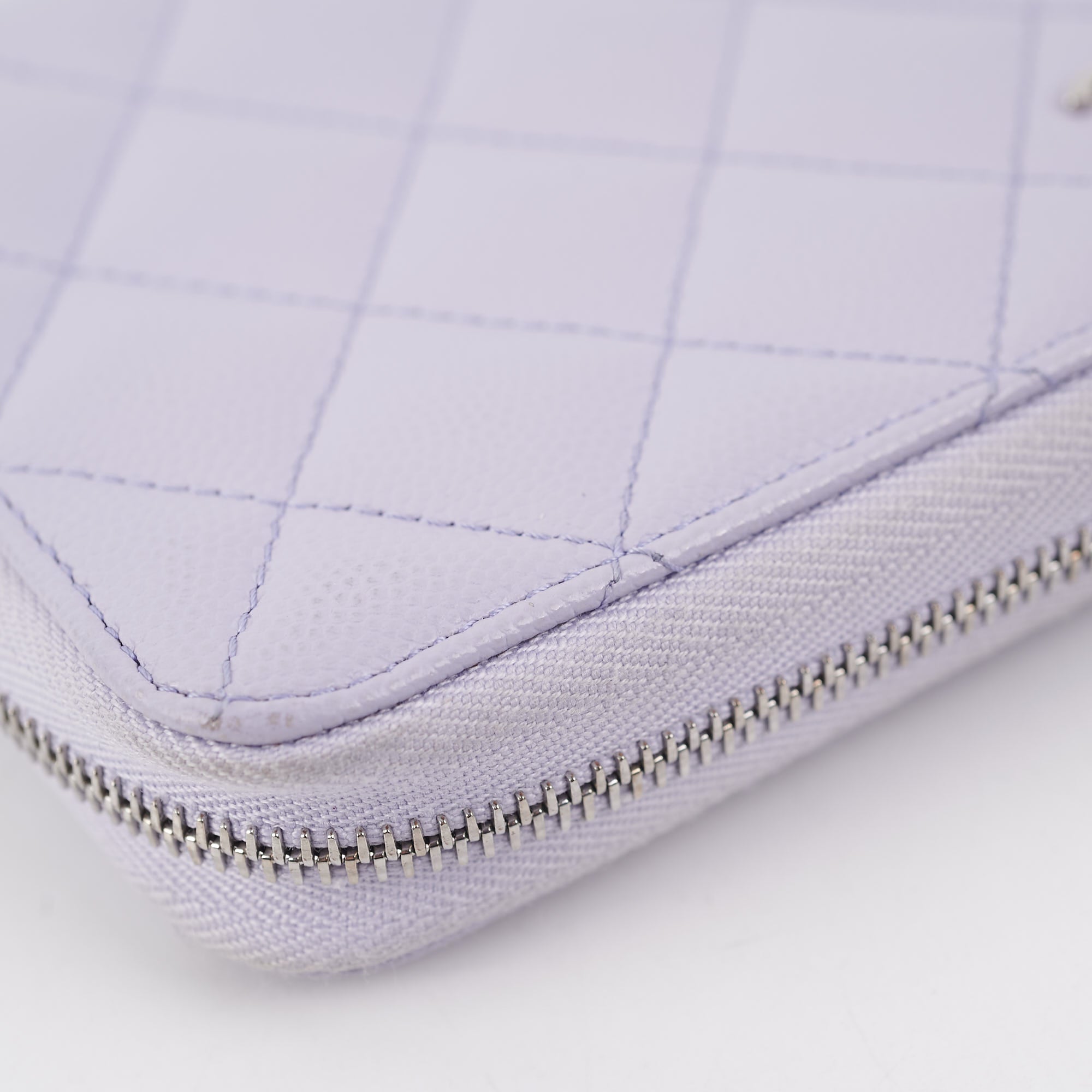 Chanel Caviar Classic Long Zipped Wallet Light Purple