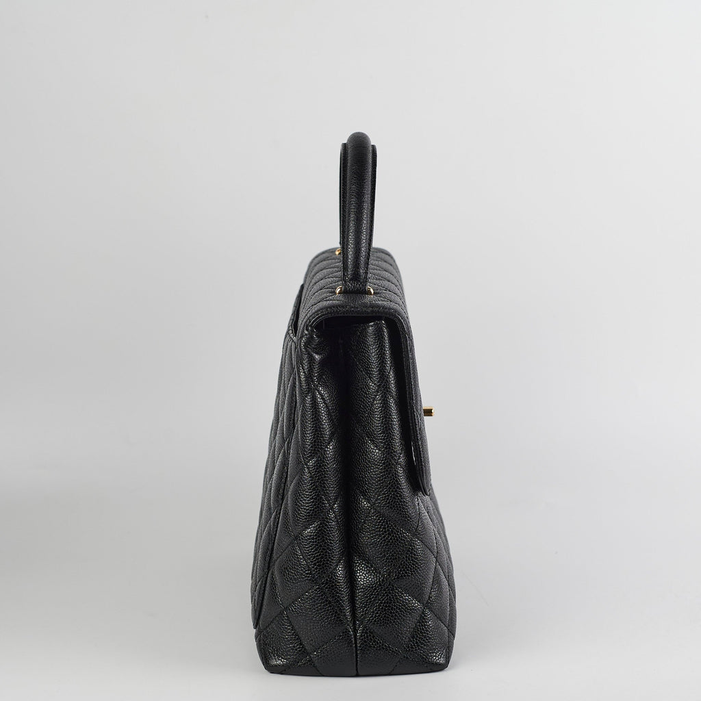 Chanel Vintage Large Kelly Caviar Black