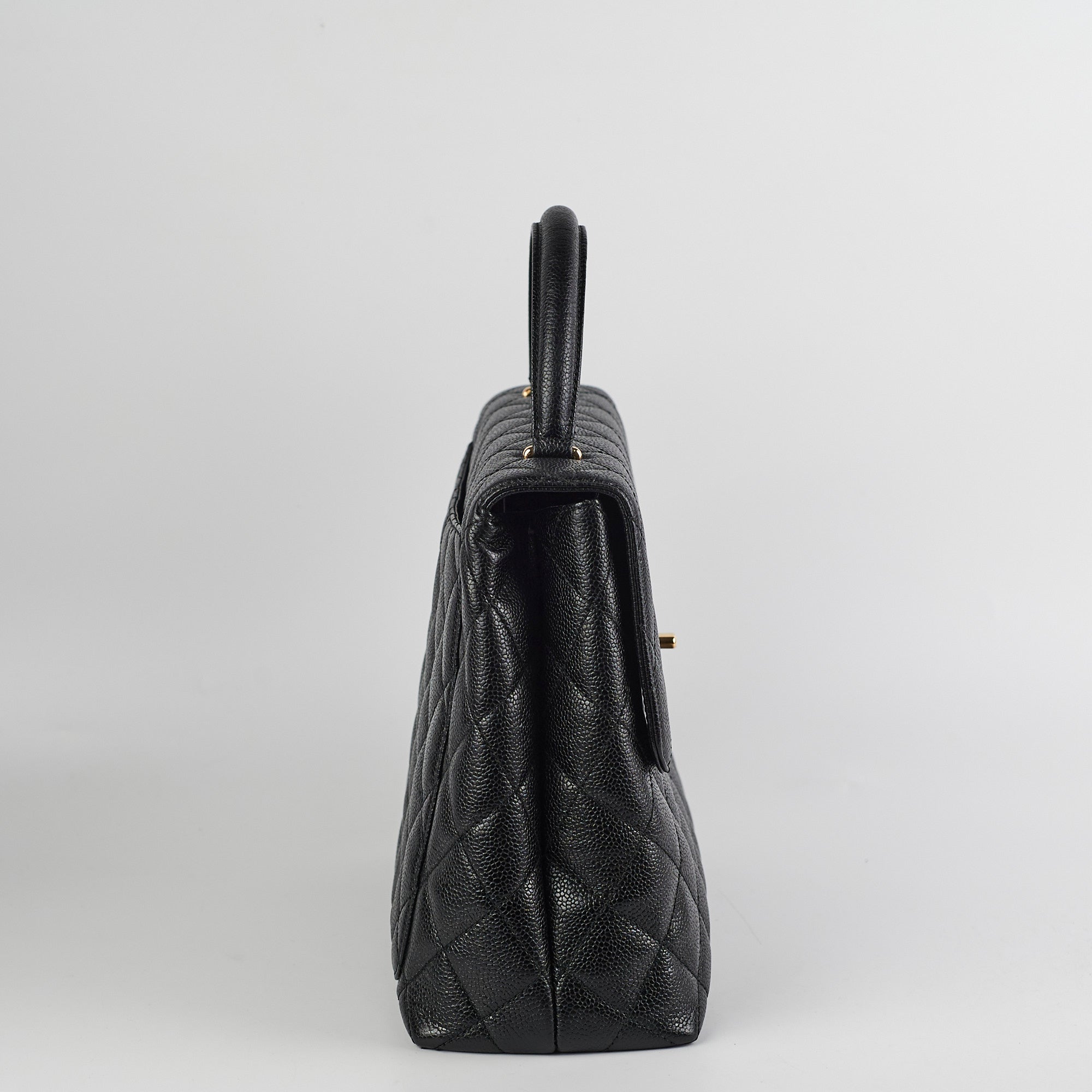 Chanel Vintage Large Kelly Caviar Black