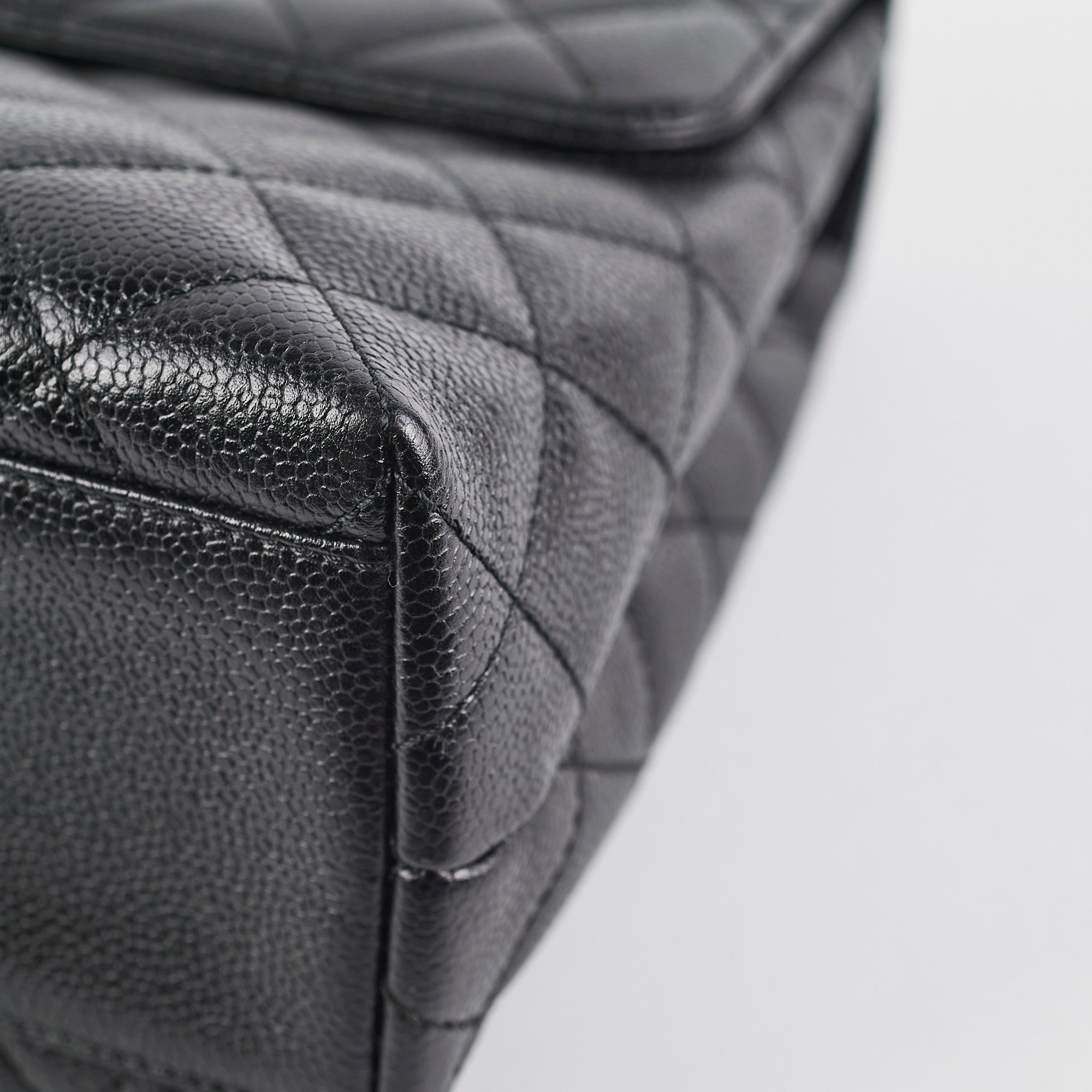 Chanel Vintage Large Kelly Caviar Black