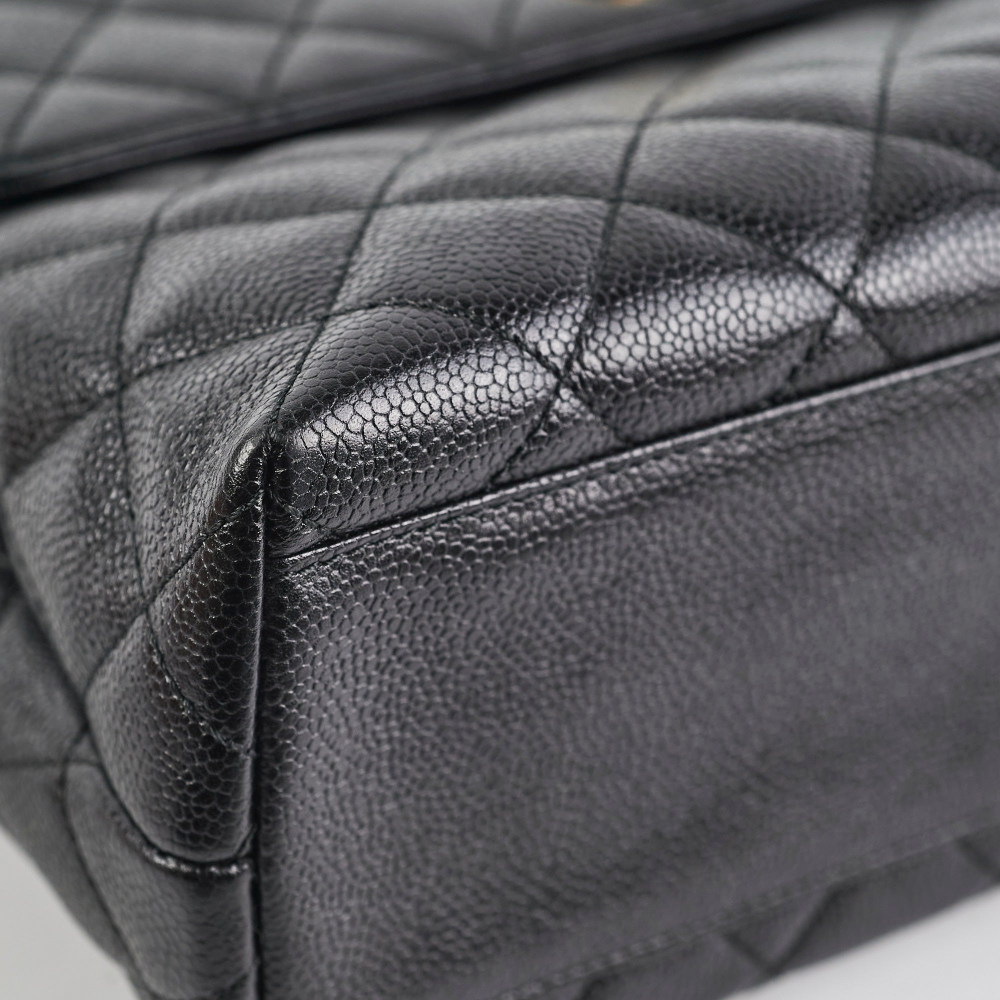 Chanel Vintage Large Kelly Caviar Black