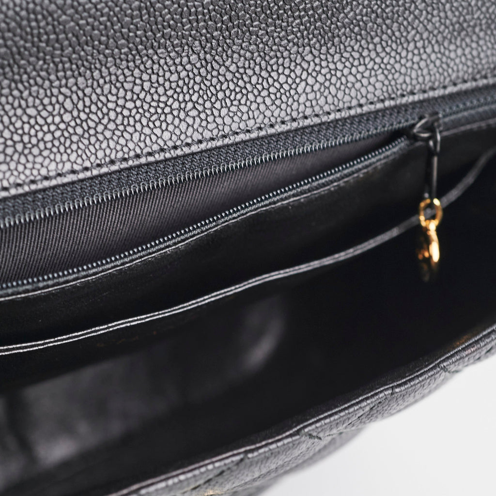 Chanel Vintage Large Kelly Caviar Black