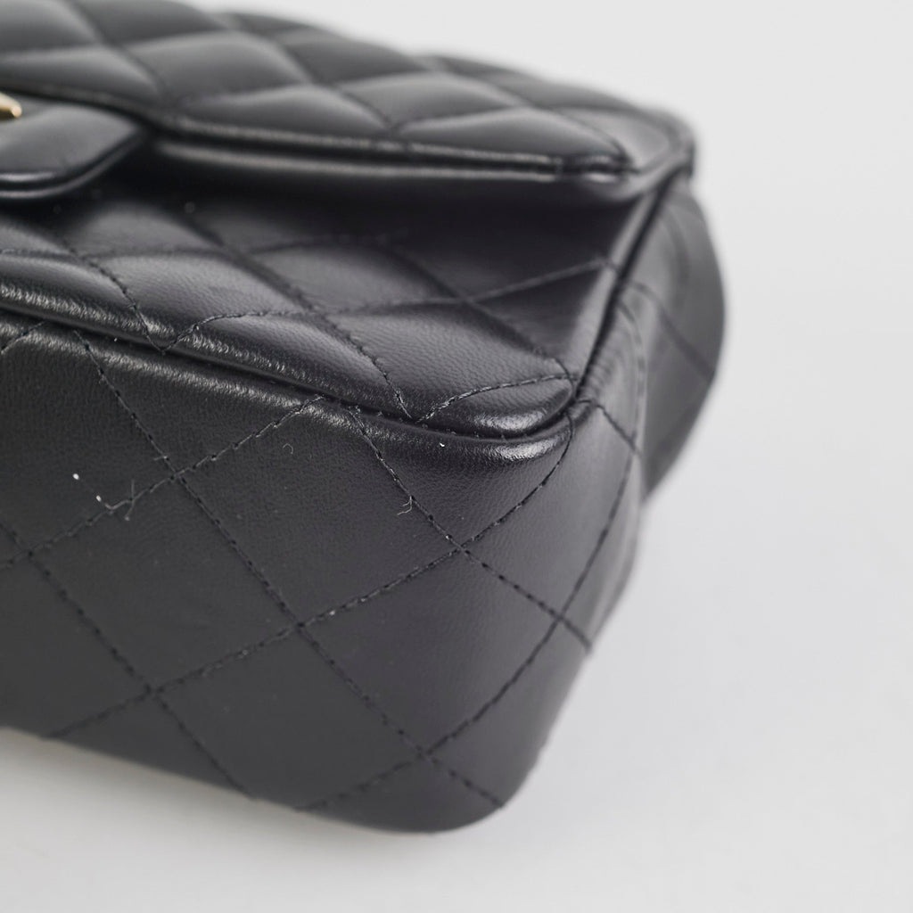 Chanel Mini Rectangular Lambskin Black Crossbody Bag