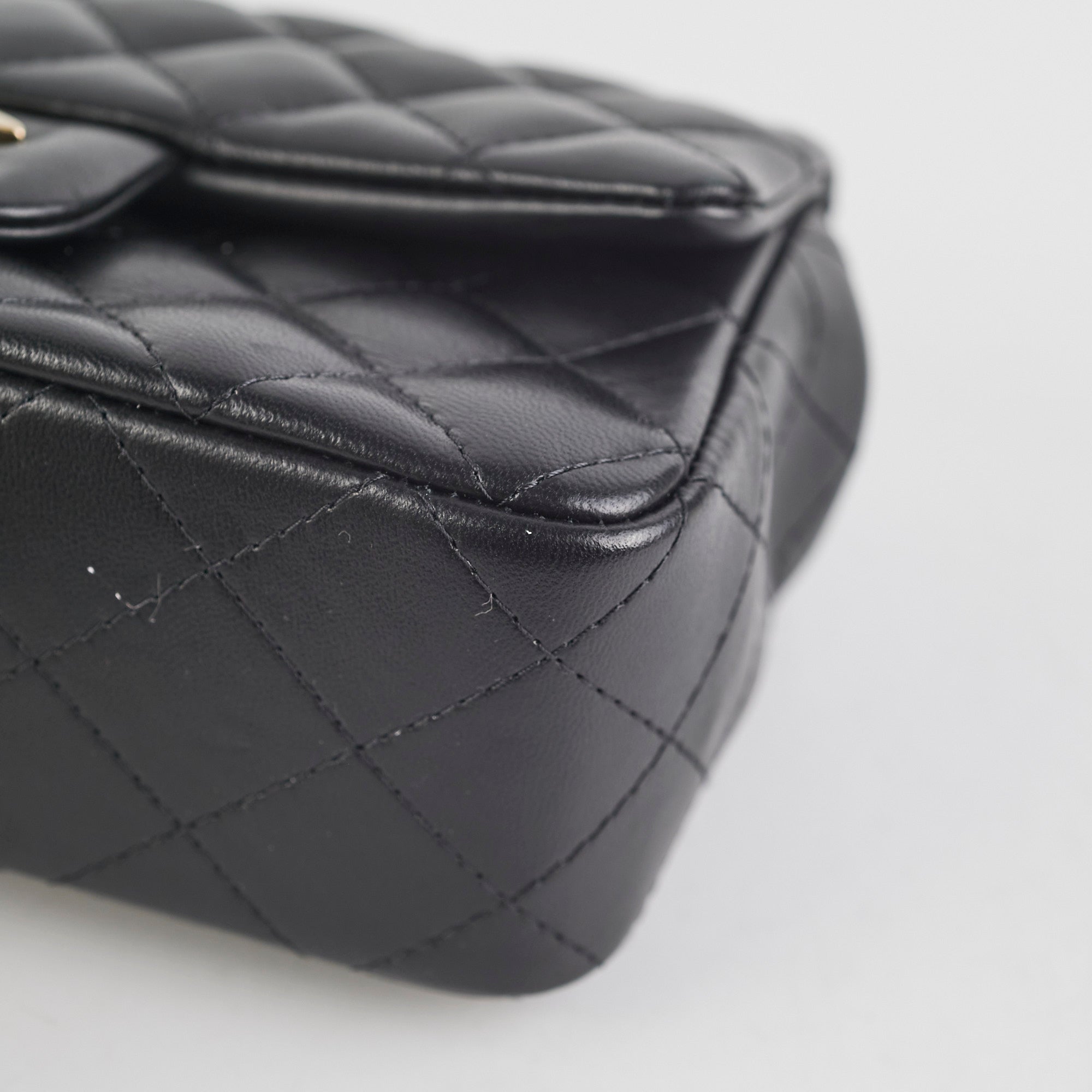 Chanel Mini Rectangular Lambskin Black Crossbody Bag
