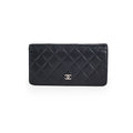 Chanel Long Quilted Black Wallet