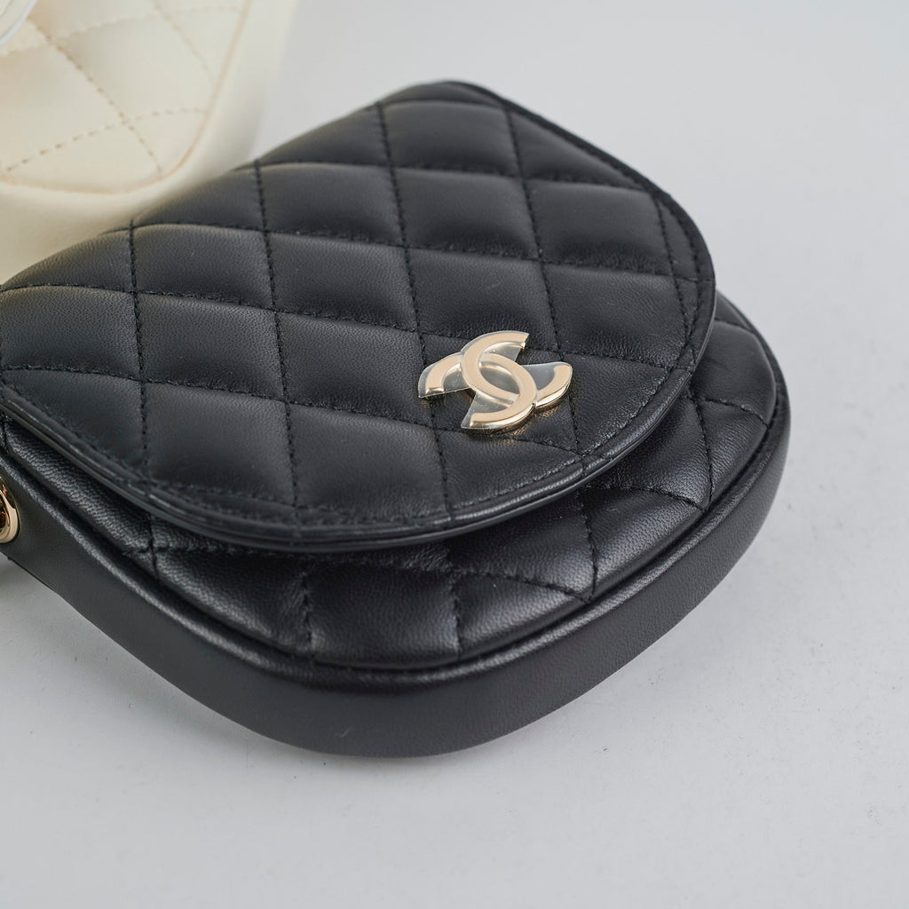 Chanel Two Colour Side - Packs Bag White/Black