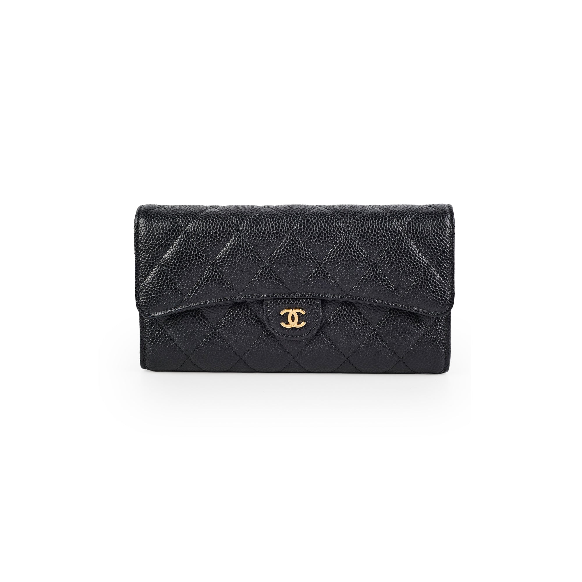 Chanel Long Wallet Caviar Black