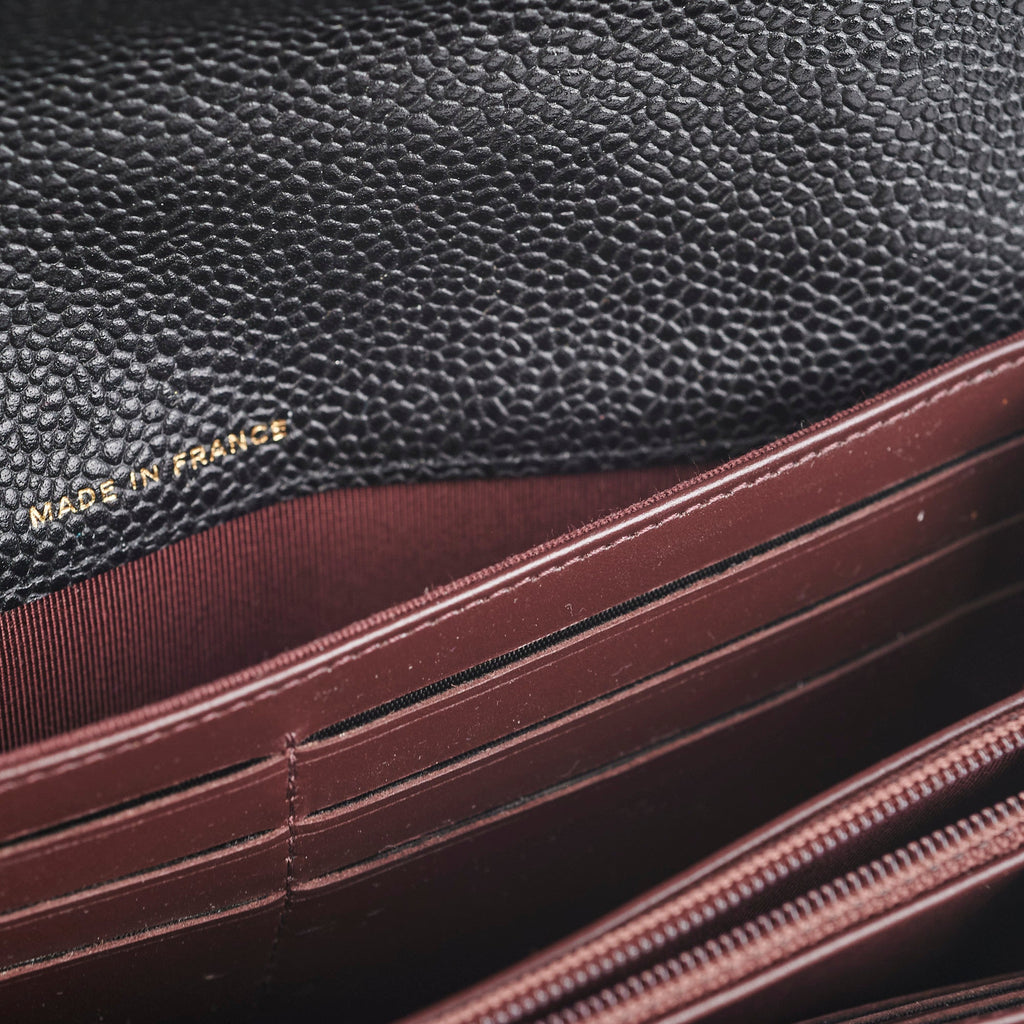 Chanel Long Wallet Caviar Black