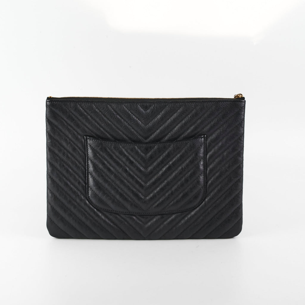 Chanel Large O Case Goatskin Black